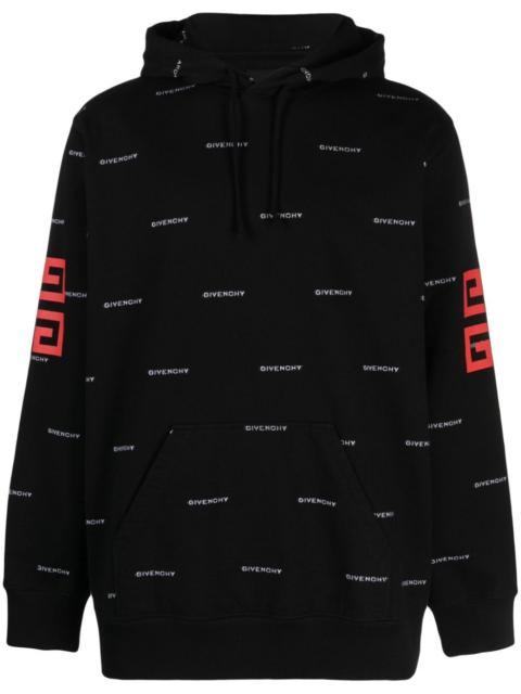 4G-print cotton hoodie