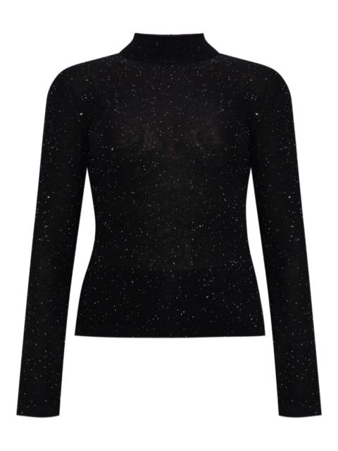 sequin-embellished high-neck jumper