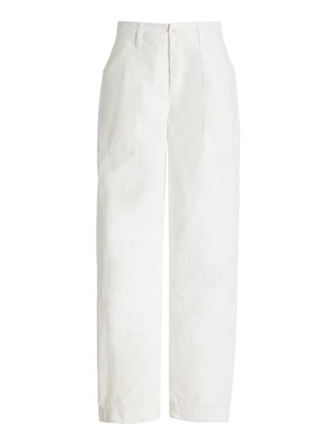 Relaxed Cotton Cargo Pants white