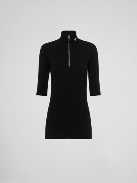 Wool and viscose turtleneck sweater