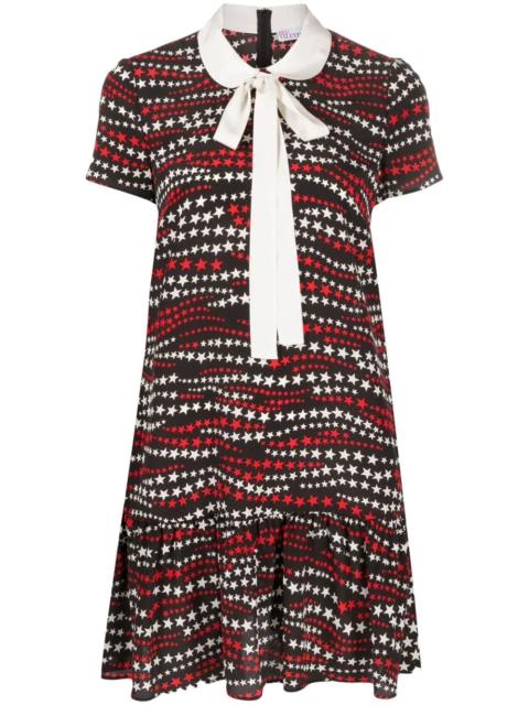 star-print short-sleeved dress