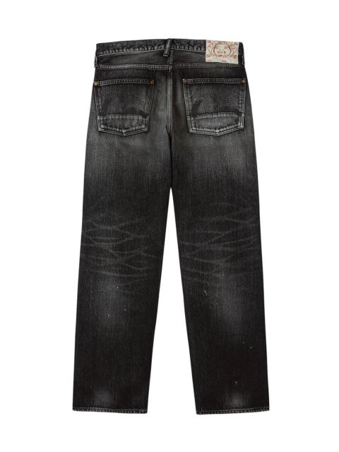Washed Seagull Print Regular Fit Jeans