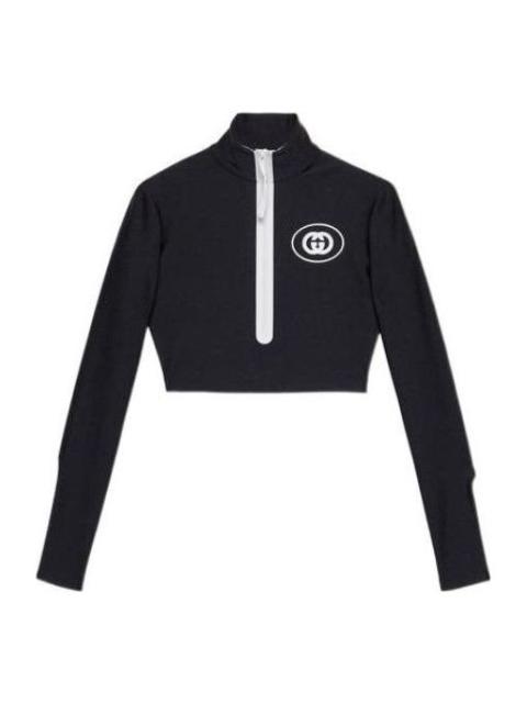 (WMNS) Gucci Sparkling Long Sleeve Track Top 'Black' 688615-XJD6D-1070