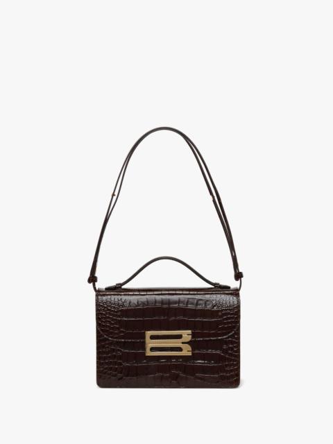 Dorian Bag In Embossed Dark Brown Leather