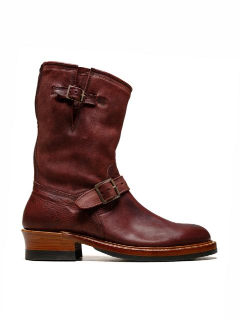 Wabash Engineer Boots Ezo Shika Deerskin Burnt Burgundy
