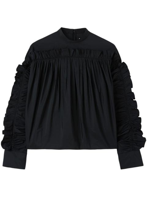 ruffle-detailing crew-neck sweatshirt