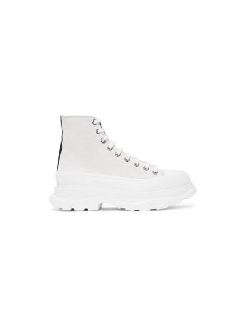 White Suede Tread Slick Sneakers