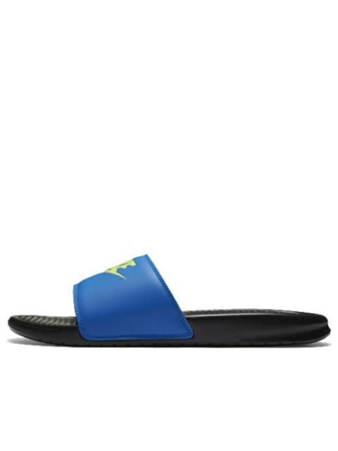 Nike Benassi JDI Mismatch Fashion Unisex Blue Black Slippers 'Black' 818736-074