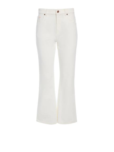 Ezra Bootcut Cropped Jean in White Recycled Cotton Denim