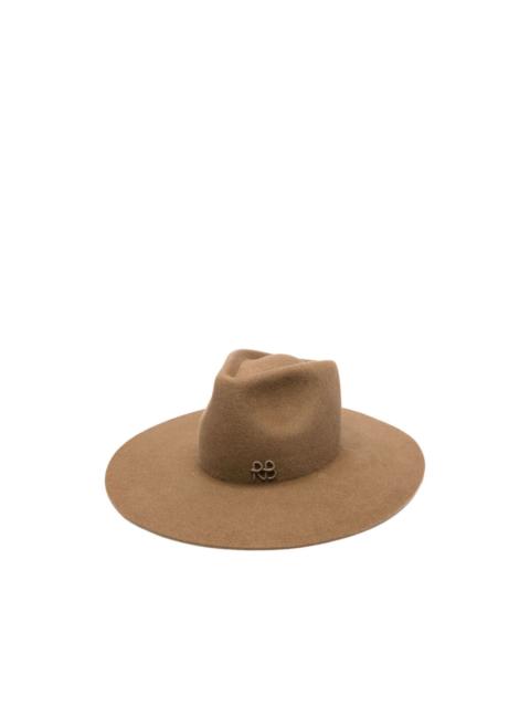 felt wide-brim fedora hat