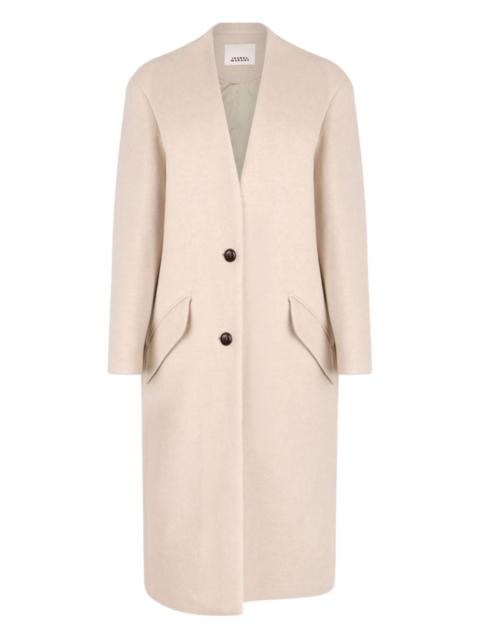 button-fastening flap-pockets single-breasted coat