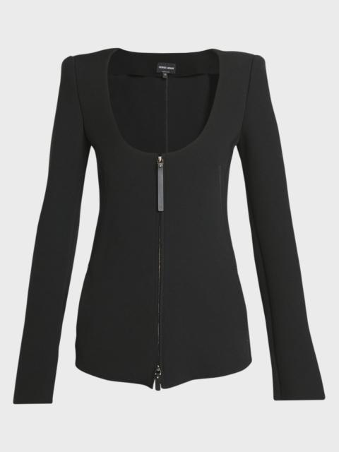 Double-Jersey Virgin Wool Zip Jacket