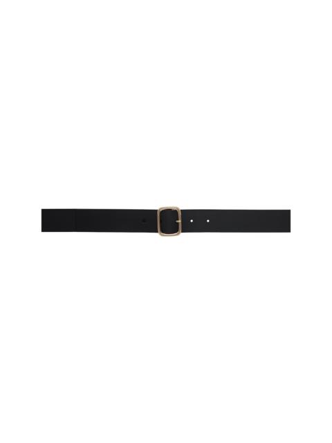 Black Grained Leather Belt