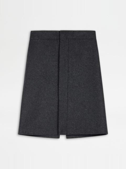 SKIRT IN DOUBLE CASHMERE - GREY