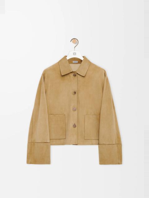 Turn-up jacket in suede lambskin