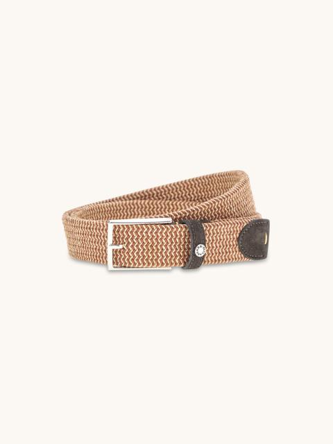 ELASTIC BRAIDED BELT WITH SUEDE FINISHES