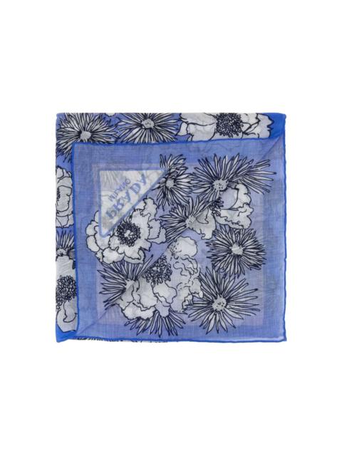 floral-print cotton scarf