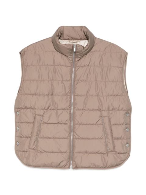 quilted zip gilet
