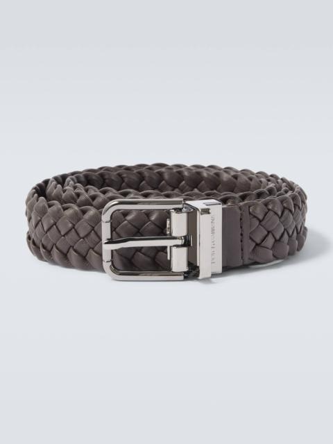 Braided leather belt