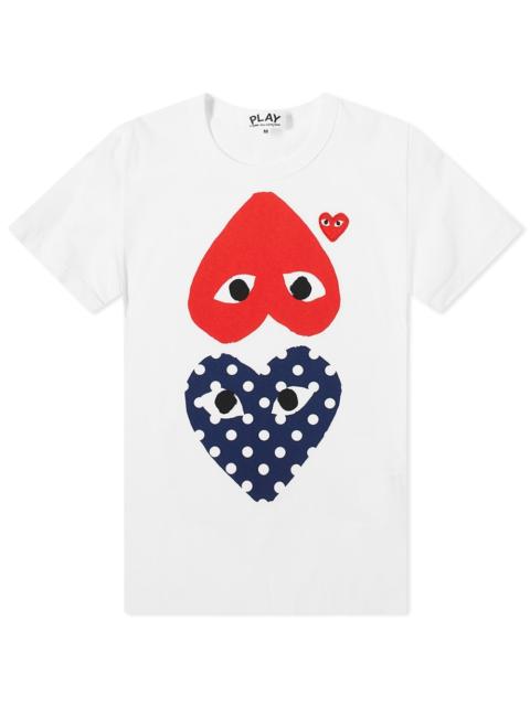 Comme des Garcons Play Women's Polka Dot Mix Heart Tee