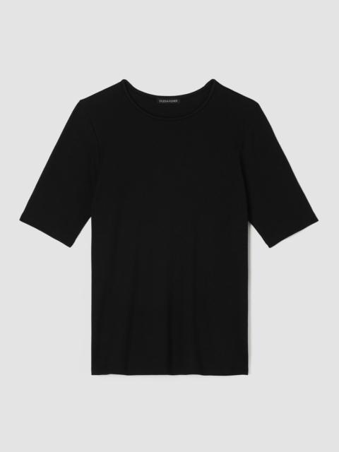 Organic Cotton Stretch Rib Crew Neck Tee