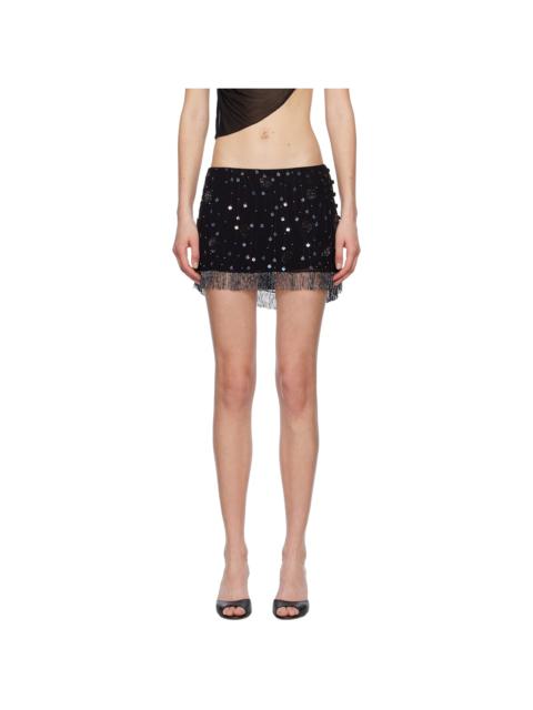 Black Beaded Miniskirt