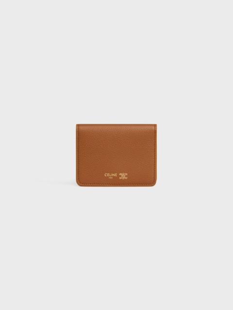 BI-FOLD CARD HOLDER IN SUPPLE GRAINED CALFSKIN