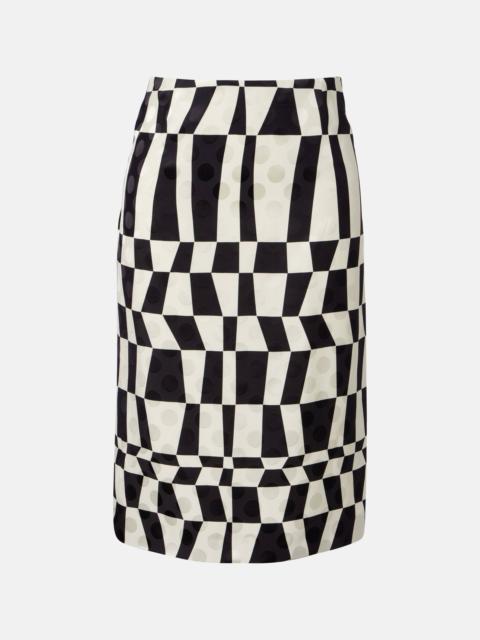 Printed pencil skirt