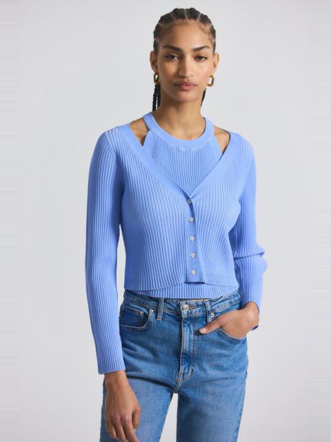 LONNIE VISCOSE KNIT LAYERED CARDIGAN