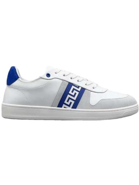 Versace Leather Low Top Sneaker White Grey Blue