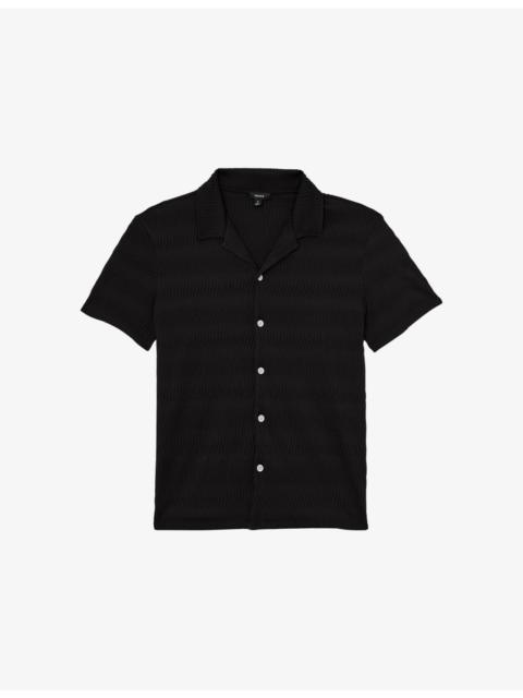 Aleo Textured-Wave Short-Sleeve Stretch-Woven Shirt