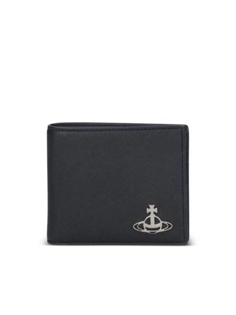 Orb-plaque bi-fold wallet