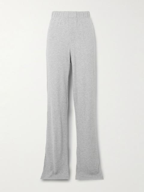 Waffle-knit jersey track pants Light gray