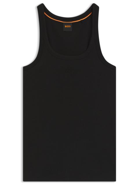 LOGO-EMBROIDERY TANK TOP IN STRETCH COTTON