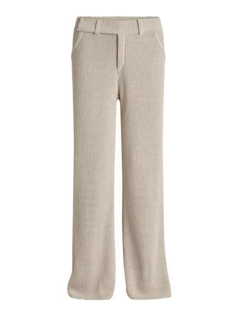 Vena Low-Rise Knit Cotton-Blend Pants tan