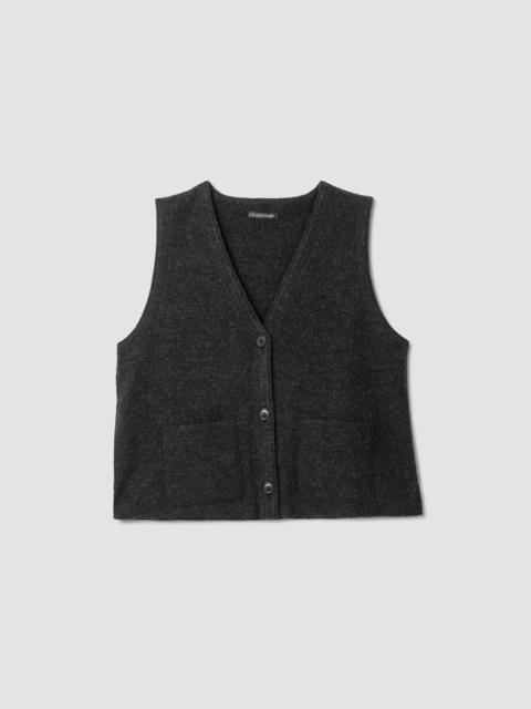 Lightweight Boiled Wool Vest in Regenerative Wool