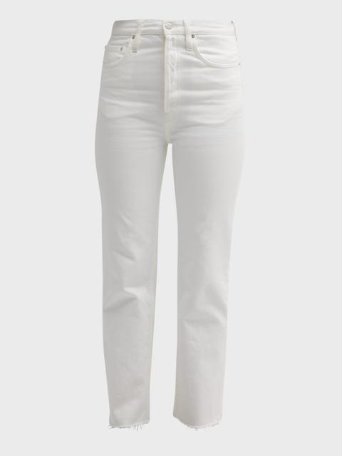 Classic Cut Straight-Leg Ankle Denim Jeans