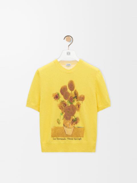 Short sleeve sweater in cotton blend