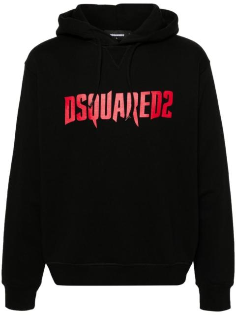 logo-print cotton hoodie
