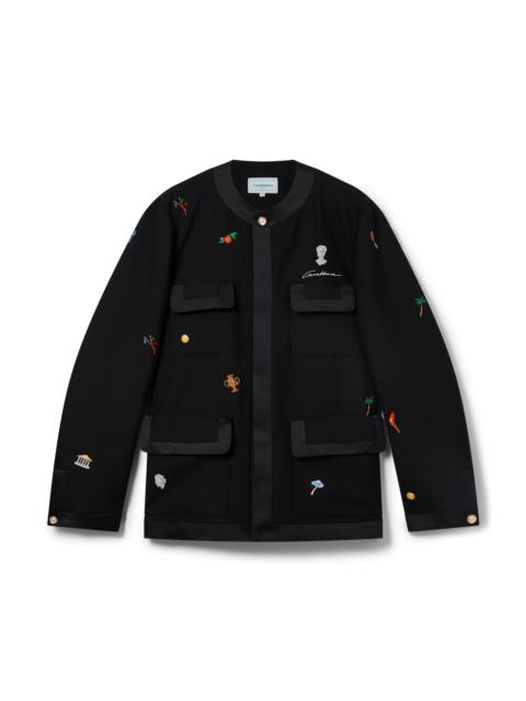 Embroidered Motif Wool Tailored Jacket | Casablanca Paris