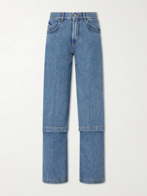 Paneled High-rise Wide-leg Jeans