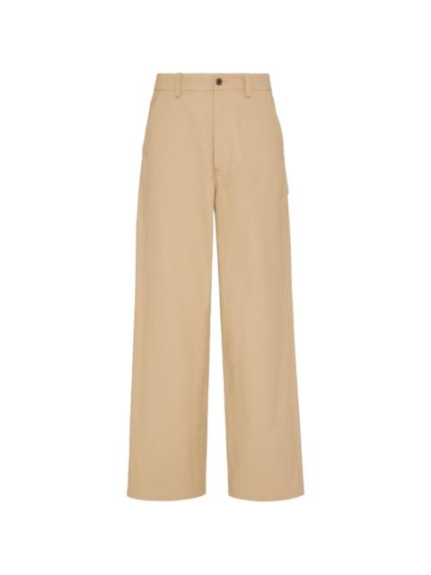 V-detail straight-leg trousers