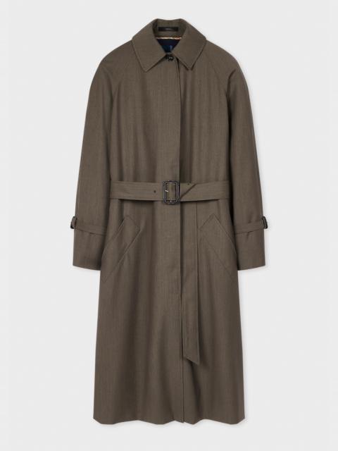 Women's Grey Mélange Belted 'Storm System' Mac Coat