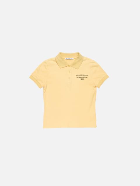 Washed polo t-shirt - Warm yellow
