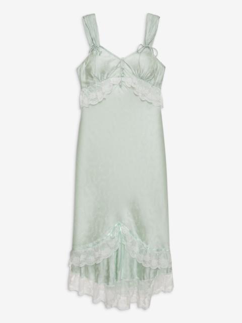 Mint Twist Jacquard Midi Slip Dress