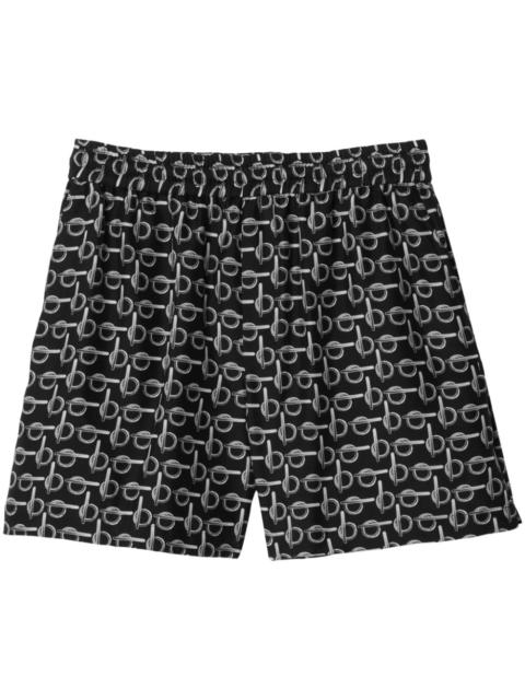 B-print silk shorts