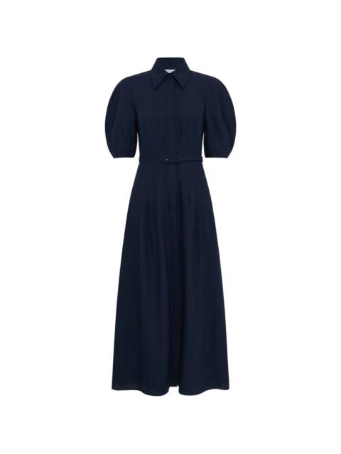 Maude pleated belted shirtdress