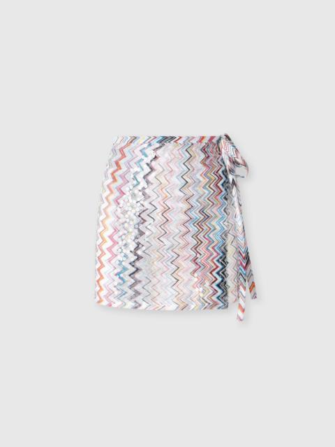 Viscose blend pareo mini skirt