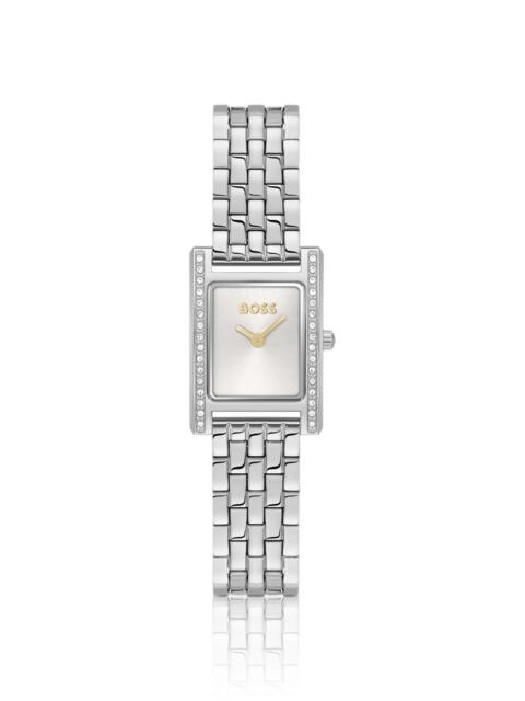 SILVER-EFFECT WATCH WITH SILVER-WHITE DIAL