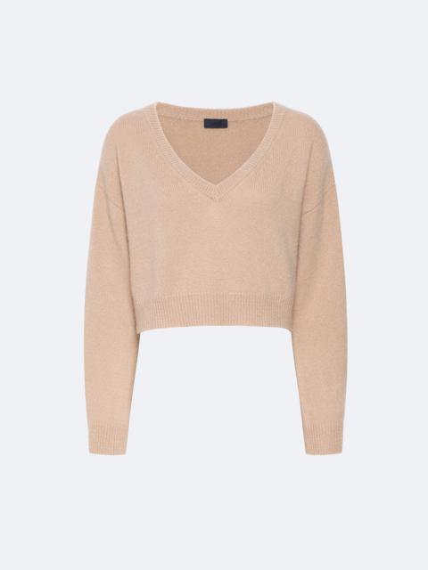 Cashmere Cropped V Neck Sweater